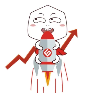 🤩 5ccbf83f foguete, crescimento, desenho animado, sucesso, flecha, lançamento whatsapp sticker