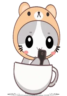 📱 140d5a40 милый, кот, каваий, наклейка, мультфильм, животное whatsapp sticker