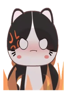 😡 14d8b770 кот, злой, огонь, мультфильм, раздраженный, персонаж whatsapp sticker