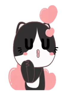 😘 3517c8d8 кот, милый, сердце, любовь, мультфильм, поцелуй whatsapp sticker