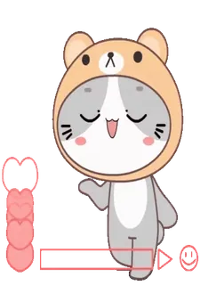 😘 9dc32921 Мультфильм, Животное, Наклейка, Кот, Медведь, Милый whatsapp sticker