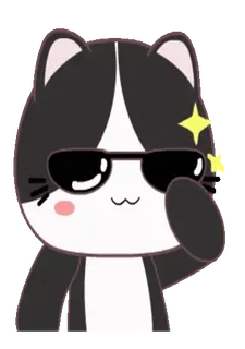 😎 9e6671f6 кот, солнцезащитные очки, крутой, животное, стикер whatsapp sticker