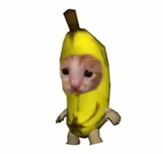 🍌 cc82a6c5 猫, バナナ, 面白い, 可愛い, ミーム, インターネット telegram sticker