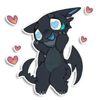 😍 0d534333 Drache, niedlich, kawaii, Liebe, Herzen, Cartoon, Sticker telegram sticker