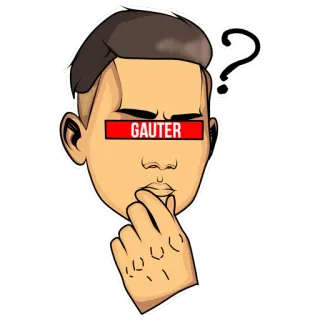 🤔 2c25e485 GAUTER pertanyaan, berpikir, potret, wajah, orang whatsapp sticker