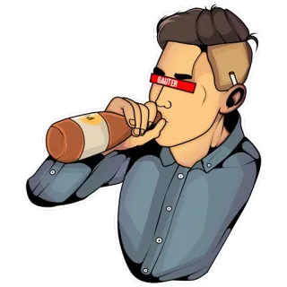 🍺 825f38fc GAUTER pria, minum, bir, botol, alkohol, kartun whatsapp sticker