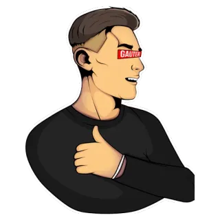 👍 869edf57 GAUTER orang, pria, jempol, potret whatsapp sticker