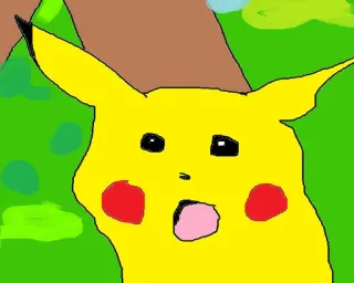 😐 cfc0ba70 Pikachu 피카츄, 포켓몬, 놀란, 충격, 노란색, 만화, 애니 whatsapp sticker