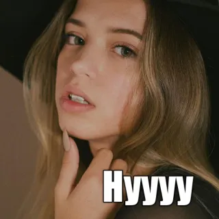 🤔 815a0397 Hyyyyy 挨拶, 女性, 可愛い, ミーム telegram sticker