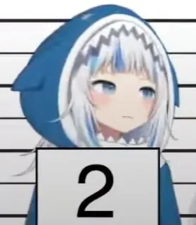 🔱 0eb54092 Gawr Gura 2 anime, shark, vtuber, gura, hololive, cartoon whatsapp sticker