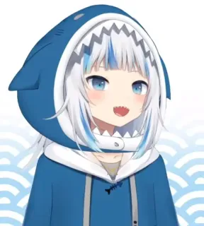 🔱 579901e5 Gawr Gura anime, shark, vtuber, cute, gawr gura whatsapp sticker