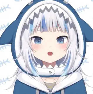 🔱 d8c4e528 Gawr Gura anime, vtuber, shark, cute, gawr gura whatsapp sticker