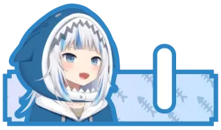 🔤 1866dc46 Gawr Gura vtuber, аниме, акула, гура whatsapp sticker