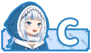 🔤 18e734fd Gawr Gura Аниме, Витубер, Акула, Гавр Гура whatsapp sticker