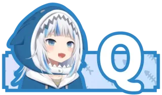 🔤 ce704311 Gawr Gura vtuber, аниме, акула, hololive whatsapp sticker