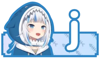 🔤 e3c3e407 j Аниме, Мультфильм, Персонаж, Девушка, Синий whatsapp sticker