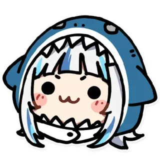 🙂 2031302a Gawr Gura 动漫, 虚拟主播, 鲨鱼, Gawr Gura, 可爱, 卡通 whatsapp sticker