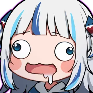 🤪 53766bf9 Gawr Gura 动漫, Q版, 虚拟主播, 鲨鱼, 卡哇伊, 可爱 whatsapp sticker