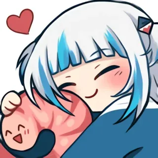 💞 5cd1b1b3 Gawr Gura 动漫, 可爱, 鲨鱼, 虚拟主播, Gawr Gura whatsapp sticker