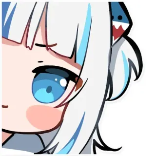 🙂 8045d485 Gawr Gura 动漫, 虚拟主播, 噶呜·古拉, 鲨鱼, 可爱 whatsapp sticker