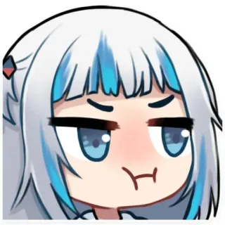 😒 cdad8d4a Gawr Gura 动漫, 虚拟主播, Gawr Gura, Hololive, 鲨鱼, 可爱, 梗 whatsapp sticker