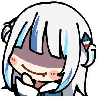 😏 e84d08d0 Gawr Gura 动漫, 卡通, 虚拟主播, 噶呜·古拉, 鲨鱼 whatsapp sticker