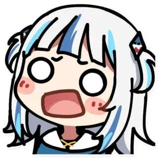 😵‍💫 e9ef1173 Gawr Gura vtuber, 动漫, 噶呜·古拉, hololive, 鲨鱼, 可爱, 震惊, 惊讶 whatsapp sticker