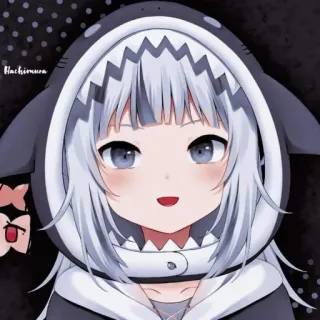 😍 e172d290 Gawr Gura Hololive Hachimura อนิเมะ, ฉลาม, VTuber, Gawr Gura, Hololive telegram sticker