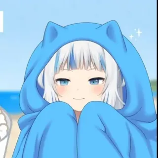 🤗 edf80619 Gawr Gura อนิเมะ, วีทูบเบอร์, โฮโลไลฟ์, กอร์ กูระ, ฉลาม, น่ารัก telegram sticker