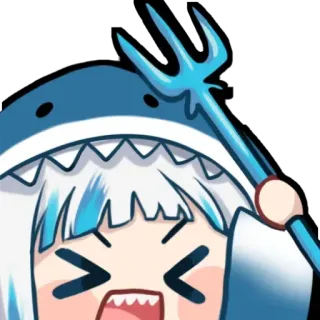 😌 e0b3d93b Gawr Gura Anime, VTuber, Gawr Gura, Cá mập, Dễ thương, Tức giận telegram sticker