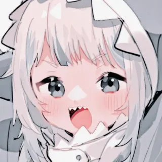 💎 5d50ccb2 Gawr Gura 애니메이션, VTuber, 상어, 카와이, 가우르 구라, 치비, 귀여운 telegram sticker