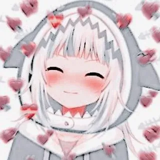 💎 741e369e Gawr Gura 애니메이션, 귀여운, 상어, VTuber, 가우르 구라, 하트 telegram sticker