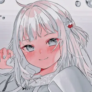 💎 e40881f9 Gawr Gura 애니메이션, 가우르 구라, 버튜버, 귀여운, 상어 소녀, 아이돌 telegram sticker