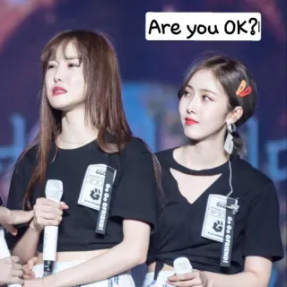 🥺 4ae47f2a Are you OK?! coreano, kpop, gruppo femminile, stai bene?, meme telegram sticker