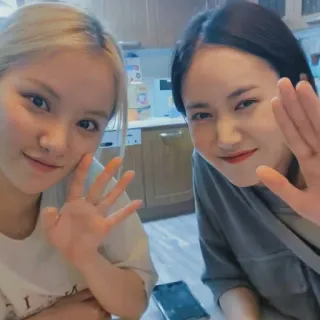 ✋ f31d0fae persone, donne, selfie, amicizia, interno, ritratto telegram sticker