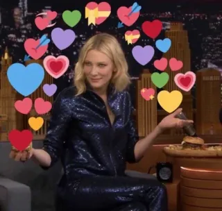 🏳‍🌈 41de5779 cuori, amore, carino, romantico, Cate Blanchett, celebrità telegram sticker