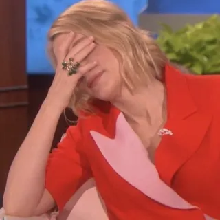 🏳‍🌈 822ca8a9 donna, Cate Blanchett, attrice, programma tv, facepalm, stanca, celebrità telegram sticker