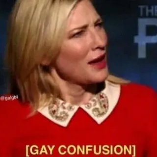 🏳‍🌈 a45b8cd5 [GAY CONFUSION] confusione, gay, meme, Cate Blanchett telegram sticker