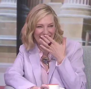 🏳️‍🌈 a5cd9fa3 Cate Blanchett attrice, ride, donna, celebrità, ritratto, Cate Blanchett telegram sticker