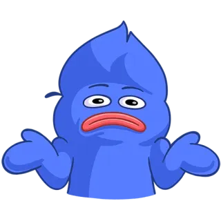 🤷‍♂️ b38c1f9a Kartun, Karakter, Biru, Mengangkat bahu, Bingung, Pertanyaan, Ekspresi, Ketidakpastian telegram sticker
