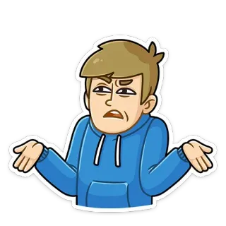 🤷‍♀️ 077f9ba7 困惑, 不确定, 耸肩, 问题, 卡通, 插图 telegram sticker
