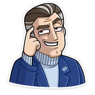 🤔 2d0d7b9f 得意, 思考, 卡通, 男人, 知识分子 telegram sticker