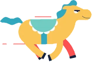 🐎 2782c977 ม้า, ของเล่น, สัตว์, ม้าก้านกล้วย telegram sticker