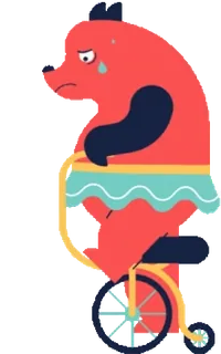 🐻 651f5436 หมี, ละครสัตว์, จักรยาน, เศร้า, สัตว์, ตัวตลก, ขี่, วินเทจ telegram sticker