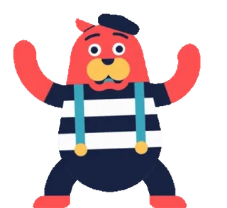 🐻 826aec87 หมีการ์ตูน, หมี, ฝรั่งเศส, หมวกเบเร่ต์, ลาย, น่ารัก, สัตว์, ตัวละคร telegram sticker