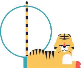 🐯 b287dc38 เสือ, ละครสัตว์, สัตว์, เวที, การ์ตูน, ภาพประกอบ telegram sticker