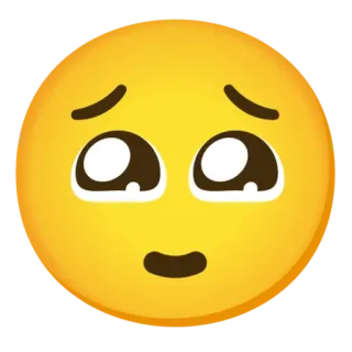 😔 5f00789a 絵文字, 悲しい, 懇願, 黄色, 目 telegram sticker