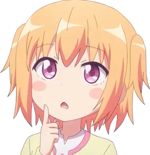 🤔 1868f8b5 Anime, Meisje, Cartoon, Schattig, Verrast, Roze ogen, Oranje haar whatsapp sticker