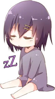 😴 62287858 ZZ anime, slaperig, moe, slapen, zz whatsapp sticker