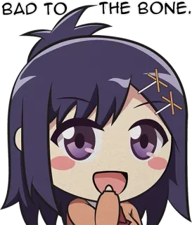 😈 62f2969e BAD TO THE BONE! Cartoon, Anime, Manga, Schattig, Meisje whatsapp sticker